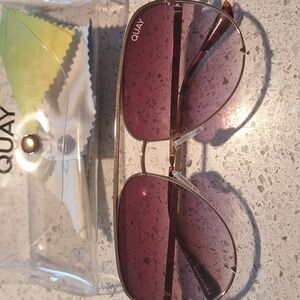 Quay Austrailia High Key Avaitor Gold  Sunglasses